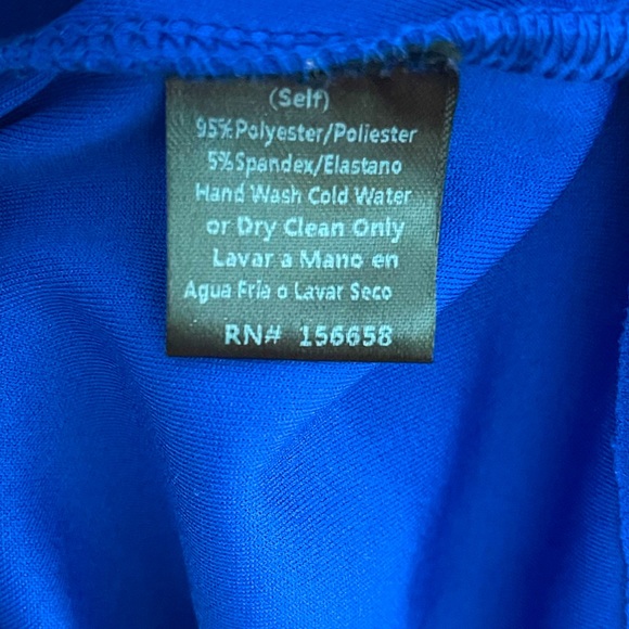 SYMPHONY BRAND NEW Blue fitted dress size LARGE - Picture 6 of 7